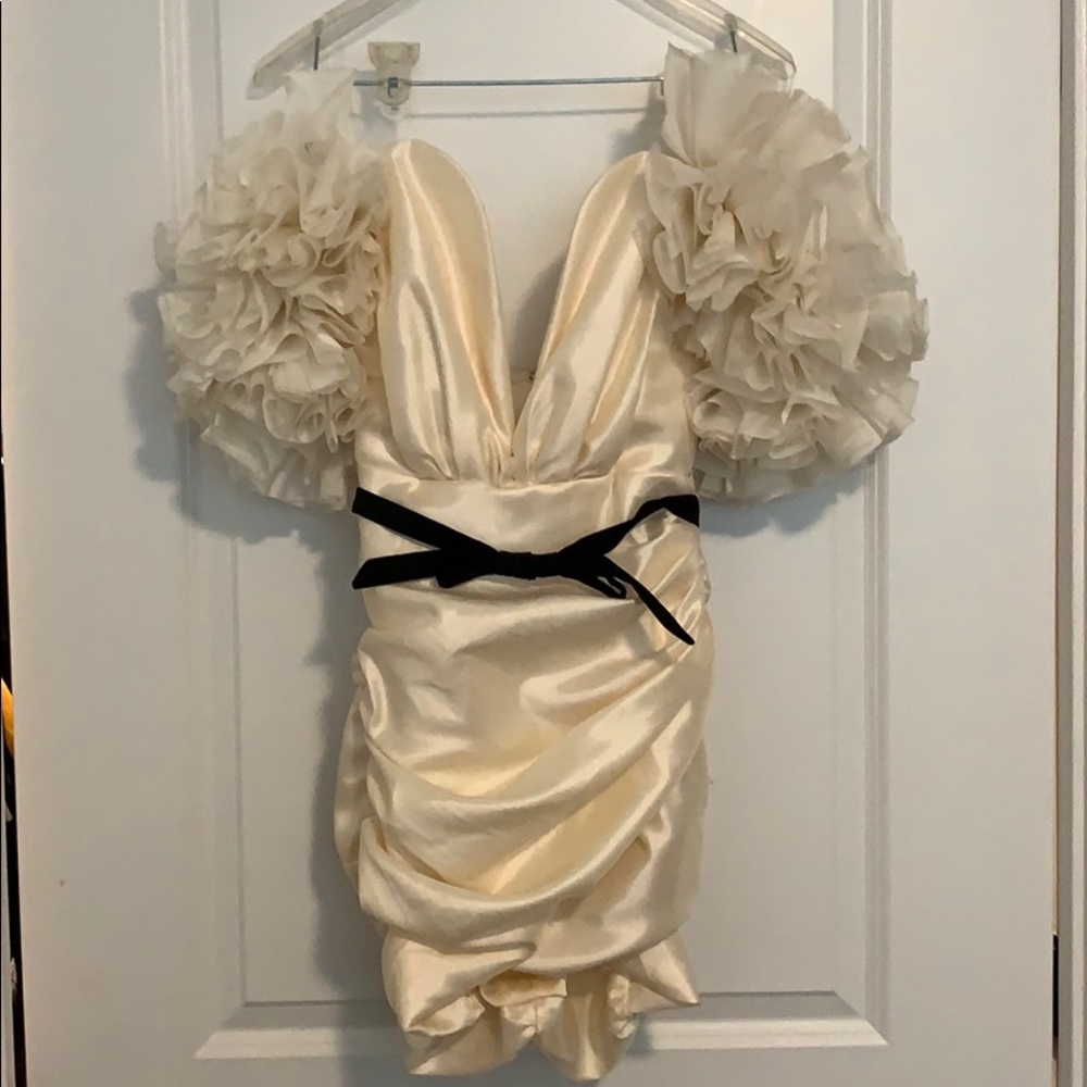 House of CB 'AGATHA' IVORY ORGANZA MINI DRESS